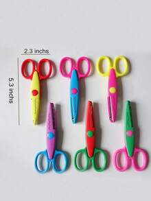 6pcs Decorative Edge Scissors Set, ABS Resin Paper Cutting Scissors, 6 Patterns, Smooth Cutting, Colorful & Fun, Back To School Supplies - Multicolor - View 9