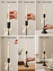 Portavelas clásicos escalonados para velas cónicas, portavelas decorativos negros románticos para el Día de San Valentín, elegante centro de mesa, candelabros románticos para bodas, decoración de chimenea, candelabro de mesa, portavelas para velas de pilar para bodas, decoración del hogar - Estilo elegante - Ver 6