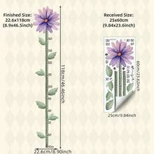 1PC Kids Growth Chart Wall Sticker, Pink Lily Flower Height Ruler, Botanical Measurement Decals, Removable Wall Art For Girls Bedroom Home Decor - Multicolor - View 13