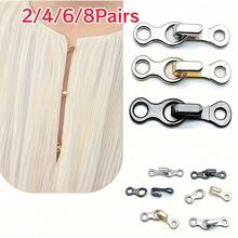 2/4/6/8 Pairs Alloy Invisible Hook And Eye Fasteners, Collar Hooks, Pant Hooks, Leather And Fur Coat Hooks, Anti-Exposure Clasps - Multicolor - View 13