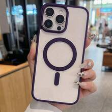 1pc Strong Magnetic Adsorption! A Luxury High-Quality Acrylic Transparent Magnetic Phone Case, With Wireless Charging Instant Adsorption Function Protective Cover, Daily Use Phone Case, Fashion Protection, Minimalist Design, Perfect Gift For Friends And Family, Compatible With 17/17Pro/17ProMax/16/16Plus/16Pro/16ProMax/15ProMax/14/14Pro/14ProMax, 13/13Pro/13ProMax/12/12Pro/12ProMax - Purple - View 5
