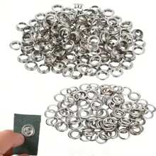 100 sets d'œillets métalliques 10/12mm(0.394/0.472in), boutons d'œillets rivetés ronds durables, convenant pour les vêtements, les ceintures, les rideaux, les tissus, la fabrication de bijoux, les accessoires d'artisanat DIY - Multicolore - Voir 4