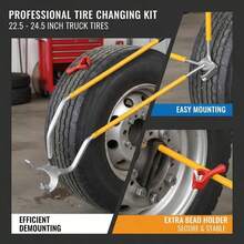 [Free Shipping] Manual Wheel Dismounting Kit 22.5-24.5 Inch For Tire Repair Shop, Fleet Maintenance, Roadside Assistance, Steel Construction Extra Bead Holder Tubeless Truck Tire Changing 3 Pieces Orange-XY75967 - Default0 - View 5
