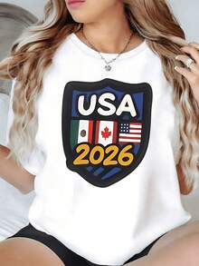 Camiseta Mujer Diseño Mexicano Ropa Verano Ligera Blusa Mujer Estilo Mexicano Camiseta Casual Manga Corta - Blanco - Ver 1
