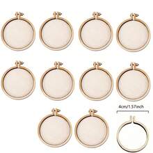 1/2/5/10pcs Mini Embroidery Hoop Wooden Cross Stitch Frame Handmade Pendant Craft Embroidery Set - As Picture - View 14
