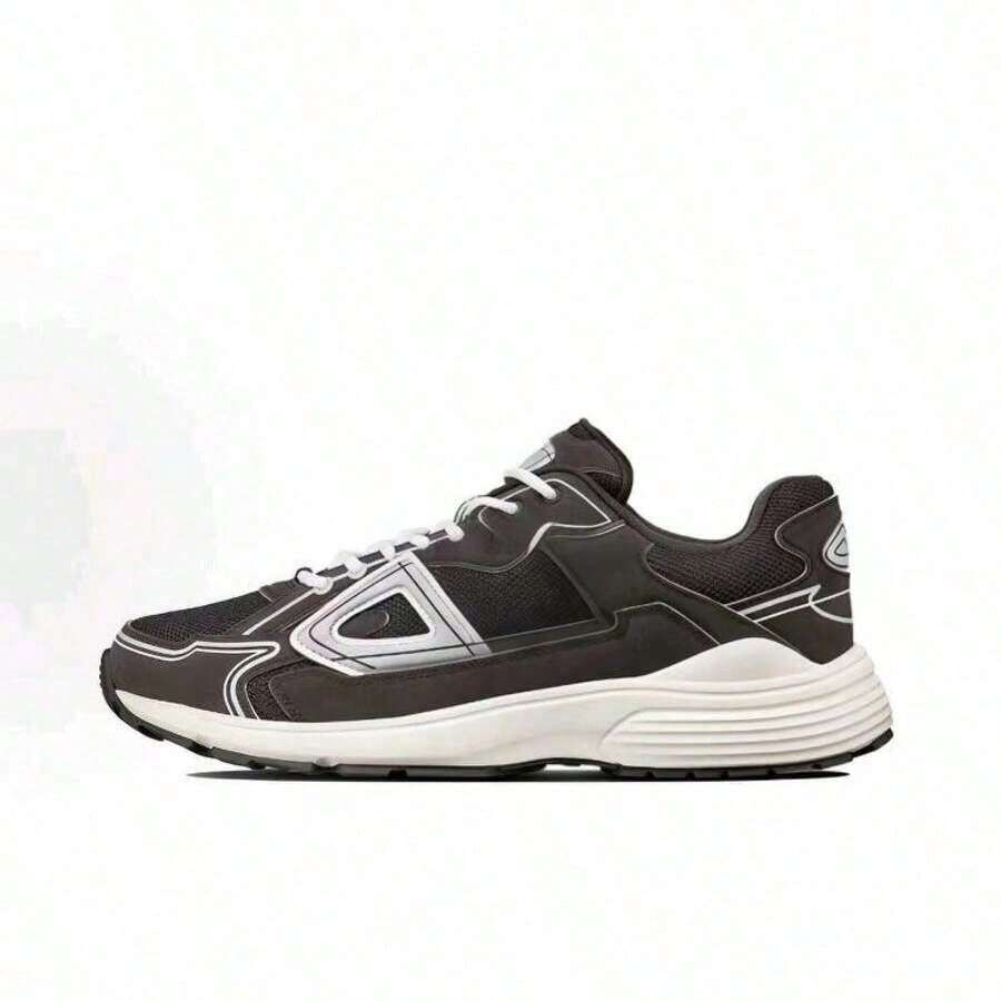 B30 Men's Printed Breathable  CD Sneakers, Dad Shoes, Height-Increasing Outdoor Casual Shoes - Gray - 查看 1