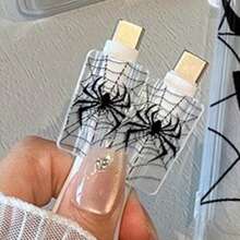 Juego de protección de cargador y cable con tema de araña, compatible con cable de carga Apple 18-20W, organizador de cable anti-rotura - Multicolor - Ver 6