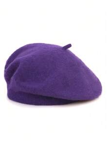 1pc Unisex Retro Solid Color Beret Hat, Suitable For Spring And Autumn, French Vintage Wool Felt Hat, Multiple Colors Available, Fashionable Minimalist Artist Style Hat, Classic Design, Summer, Beach - Multicolor - View 20