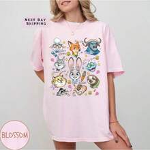 Disney Zootopia Character Sketch T-Shirt, Judy Hopps And Nick Wilde Family Outfit Suitable For Disneyland Trip - 1 - 查看 7