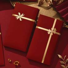 6/12pcs High-Quality Red Envelopes With Popular Gold Butterfly Ribbon Pattern, Suitable For Lunar New Year, Birthday, Wedding, Valentine's Day, Party Gift Bags, Cash Envelopes - View 2