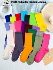 1 Paar/3 Paar/5 Paar/10 Paar Mehrfachpackung Damen Socken in Unifarben, knöchelhoch, atmungsaktive Baumwolle, weich & bequem, geeignet für den täglichen Gebrauch, Zuhause, Büro, Schule, Sport, Schwarz & Weiß, Herbst - Weiss - Übersicht 35