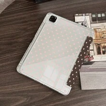 1個淡粉色圓點平板翻蓋保護殼，附筆槽，適用於 iPad 10代 10.9 吋 2022 智慧保護殼/Air 13(M3 2025)/Air 11(M3 2025)/11(A16 2025)/Galaxy Tab S10+/S9/A9/ 5/5PR/6/6PRO/7/7PRO/ Pad/ Matepad/Honor Pad - 彩色 - 查看 5
