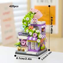 Set Balok Bangunan Toko Pemandangan Jalan Mini 420pcs, Set Balok Bangunan Partikel Mikro, Set Balok Bangunan Dewasa, Model Toko Kota Realistis, Model Rakitan Pemandangan Jalan Kreatif, Dekorasi Ruangan yang Menarik, Hadiah Eksklusif untuk Pecinta Model - Balok Bangunan Pemandangan Jalanan - View 14
