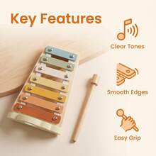 Wooden Xylophone Toy, Perfect Birthday/Christmas Gift For Kids, Musical Instrument With Mallet, Educational Sensory Toy For Toddlers - Multicolor - View 5