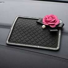 Alfombrilla antideslizante universal para salpicadero de coche, almohadilla antideslizante lavable y reutilizable con tachuelas de strass para teléfono y navegación - multicolor - Ver 13