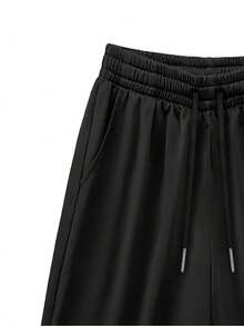 CZJ Bermudas Spty para Hombre con Detalles Elegantes, Cómodas y Versátiles para Cualquier Ocasión.png Pantalones Cortos de Playa de Verano Casuales con Cintura Elástica para Hombre - Negro - Ver 4