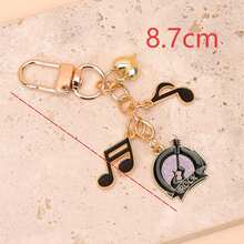 1pc Unisex Musical Note Earphone Alloy Oil Drip Heart Pendant Keychain Bag Charm - Multicolor - View 8