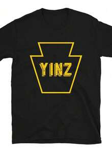 Yinz Black N Gold T-Shirt Pittsburgh Football Graphic Shirt Pittsburgh Shirt Pittsburgh Tailgate - Back 2 - View 1