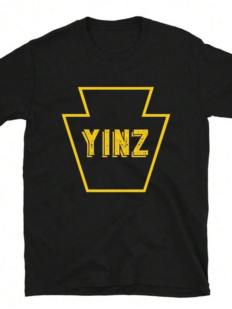 Yinz Black N Gold T-Shirt Pittsburgh Football Graphic Shirt Pittsburgh Shirt Pittsburgh Tailgate - Back 2 - View 1