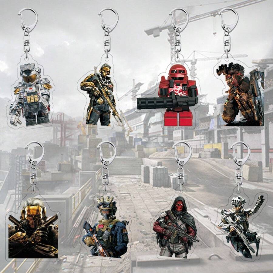 1pc Delta Force Game Character Acrylic Keychain Pendant Tactical Operator Collectible - Multicolor - View 1