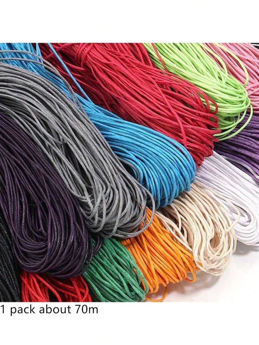 70m 1mm Jewelry Making Wax Cord, Handmade Braiding String For Necklace, Bracelet, Pendant DIY Accessories