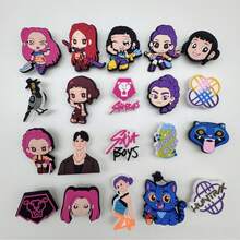 20pcs/40pcs/60pcs K-POP 女團鞋飾,適用於洞洞鞋,可拆卸 PVC 軟橡膠涼鞋鞋扣,韓系可重複使用配件,多種尺寸可選,手機支架,草稿標籤,靜電收納器,手工貼紙,剪貼簿薄材質,客製化貼紙,Hunter 螢光筆,漂亮原子筆,標籤機,學校用品,文件夾,生日禮物,筆記本,印章,閱讀書標籤,學習用品 - 獵魔女團 - 查看 3