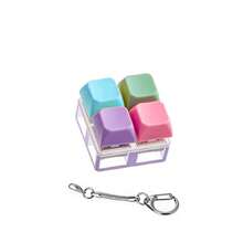 Multi-Style Macaron Multi-Key Mechanical Keyboard Stress Relief Toy Keychain Set, Multi-Color Crisp Key Press Sensory Fidget Toy, Transparent Mini Keyboard Switch Stress Relief Bag, Portable Anxiety Relief Accessory For Teens / Adults / Gamers / Students, Suitable For Back To School, Office, Travel, Birthday & Christmas Holiday Gifts - Multicolor - View 15