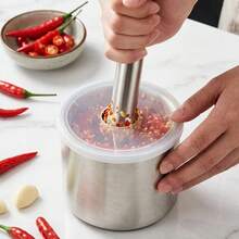 Steel Garlic Mortar And Pestle-Manual Crusher & Grinder For Herbs & Spices - Multicolor - View 8