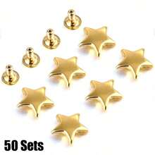 50/100pcs Metal Star Shaped Rivets, Suitable For Leather Crafts, Clothing, Bags, Shoes DIY, Rivet Decoration - Multicolor - View 10