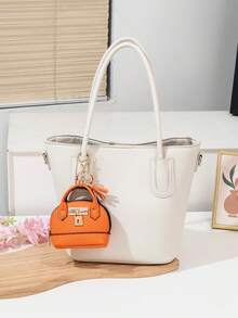 CHARM INFINITE Dompet Koin Gantungan Kunci Kubah Mini, Tas Penyimpanan Earphone Kulit PU dengan Kunci dan Rumbai, Tas Penyimpanan Portabel Wanita, Aksesori Gantungan Tas yang Lucu - MultiWarna - View 6