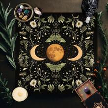 1pc Moon Phase Aesthetic Rose And Moon Star Pattern Tablecloth, Altar Cloth For Divination And Oracle Card Games, Party Supplies And Events - Multicolor - View 3