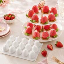 1pc Silicone Mango/Raspberry/Strawberry Cake Mold, Reusable Baking Mold, Suitable For DIY Mousse, Chocolate, Chiffon, Cheese, Ice Cream, Jelly, Pudding, Easy Release, Perfect For Easter, Christmas, Valentine's Day, Graduation, Birthday Party - Multicolor - View 4