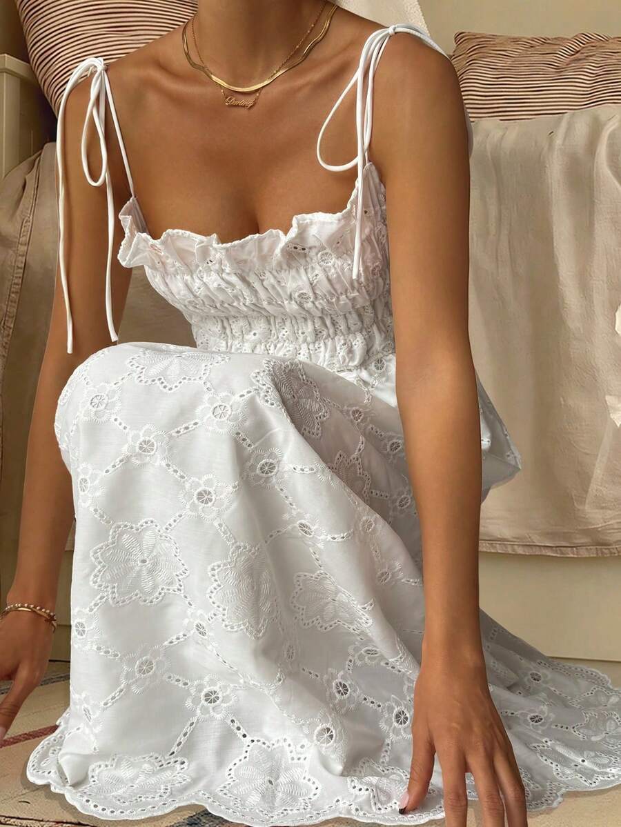 xheLivesso Nuevo vestido largo de playa de verano para mujer, vestido maxi de unicolor y casual para resortxhe - Blanco marfil 2 - Ver 1