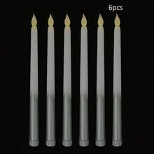 6 buah Lilin LED Tanpa Api, Beroperasi dengan Baterai, Nyala Api 3D Realistis, Cahaya Hangat Lembut yang Berkedip Alami, dan Tanpa Asap, Sempurna untuk Dekorasi Pernikahan, Pesta, Pertemuan Keluarga, Paskah, Natal, dan Hari Raya (Baterai Tidak Termasuk) - Beraneka warna - View 5