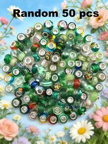 50/Pcs Multi-Color Large Hole DIY Bracelet Beads - Multicolor - View 18