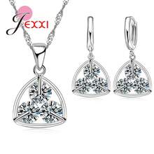 925 Sterling Silver Plating Necklace And Earring Set With Cubic Zirconia, Cross, Heart And Butterfly Design, Fashion Jewelry For Women. - 364 - 查看 1
