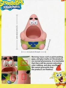 SpongeBob SquarePants 1個正方形可愛卡通蝸牛鉛筆筒，桌面收納盒，文具整理杯，桌面收納架，鉛筆筒，化妝刷筒，居家辦公室桌面配件，梳妝台桌面裝飾，給粉絲的創意禮物 - 彩色 - 查看 10