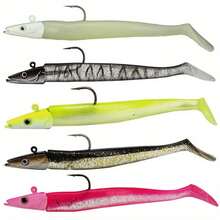 Avlcoaky 5pcs/ Set 12cm/ 16g Paddle Tail Swim Baits Fishing Swimbait Soft Plastic Lures - Multicolor - View 2