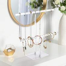 1 pieza Soporte de exhibición de joyería para pulseras, collares y diademas, con un estante colgante creativo para mostrar accesorios de alta gama. Este estante de almacenamiento multiposición es perfecto para la decoración del dormitorio y es un regalo elegante para mujeres jóvenes - Multicolor - Ver 6