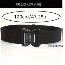 2pcs Set Outdoor Hunting Tactical Belt + Holster, Nylon Material, Lightweight And Wear-Resistant, Metal Buckle, Automatic Buckle, Compatible With PX4 Holster, BRS Beretta 92 Holster, Universal Holster - Black - View 4