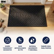 Tapete Bienvenido De Entrada Antideslizante Para Puerta, Alfombra Bienvenido Antideslizante - Negro - Ver 5