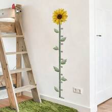 1PC Kids Growth Chart Wall Sticker, Pink Lily Flower Height Ruler, Botanical Measurement Decals, Removable Wall Art For Girls Bedroom Home Decor - Multicolor - View 9