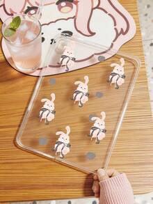 1個 TPU 軟殼蝴蝶結兔子圖案彩繪平板保護殼，適用於 iPad 10.2/10.5/Air4/Air5/10.9/Pro 11"/10代/Air 11-In.(M2)-2024/Pro 11-In.(M4)-2024/Air 11-Inch (M3) 2025/(A16) 11 Inch 11代 2025/Air7(M3)2025 (11-Inch)/Air 8(M4)2026(11-Inch)/Mini1/2/3/Mini4/Mini5/Mini6/Mini7/Air/Air2/9.7/Galaxy Tab A7 10.4 Inch/A8 - 彩色 - 查看 4