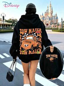 Disney Cars Tow Mater Retro 2006 Hoodie, Casual Oversized Pullover, Ideal For Disney Vacations, Daily Wear & Casual Gifting Occasions - 黑色 - 查看 1