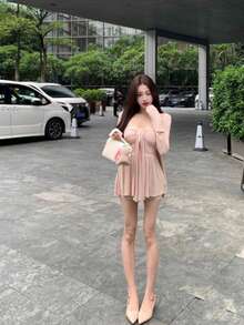 Women Two-Piece Outfits - Pink - View 4
