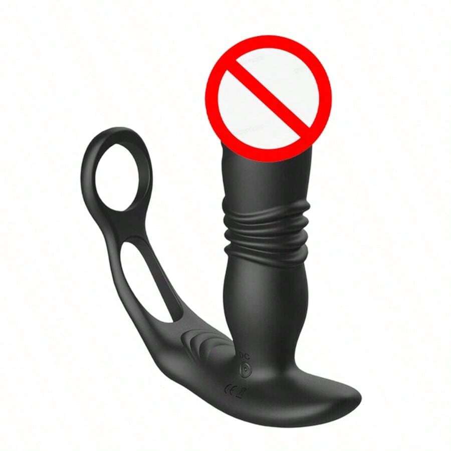 Thrusting Proatate Massager Butt Plug Vibrating Anal Vibrator Cock Rings Vibration Dildo Sex Toys For Men - one-size - View 1