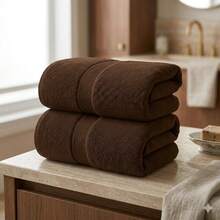 H&R Set Of 2 Jumbo Extra Large Bath Sheets – 85 X 175 Cm Super Soft, Highly Absorbent, Quality Towels For Bathroom, Spa, Gym & Hotel Use - Brown - View 2