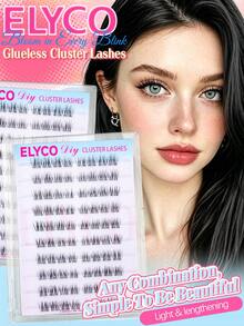 ELYCO Natural Style False Eyelashes 80 Clusters 10 Rows Glue-Free Eyelash Clusters 0.07mm Thickness Natural 3D Realistic Faux Mink Reusable Gentle Skin-Friendly Non-Irritating Segmented Design Daily Commute No-Makeup Look False Eyelashes - J - View 8