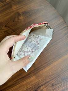 AGG 粉色皺褶布料女款小化妝包，內袋，便攜旅行盥洗包，手提包，多功能護膚收納包，衛生棉收納包，送給媽媽/女友的禮物，學生大容量高級筆袋 - 彩色 - 查看 5