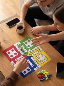 1pc Polyester Square Flying Chess Game Mat, Portable Dice Board Cloth, Suitable For Hawaii Vacation, Family Gathering, Spring/Autumn Picnic, Garden Party, Adult Group, Boys And Girls Interactive Educational Game - Multicolor - View 7